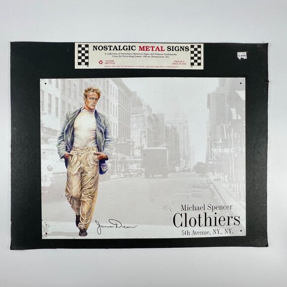 Vintage James Dean Metal Tin Poster Retro New York City by Nostalgic Metal Signs - Picture 1 of 5